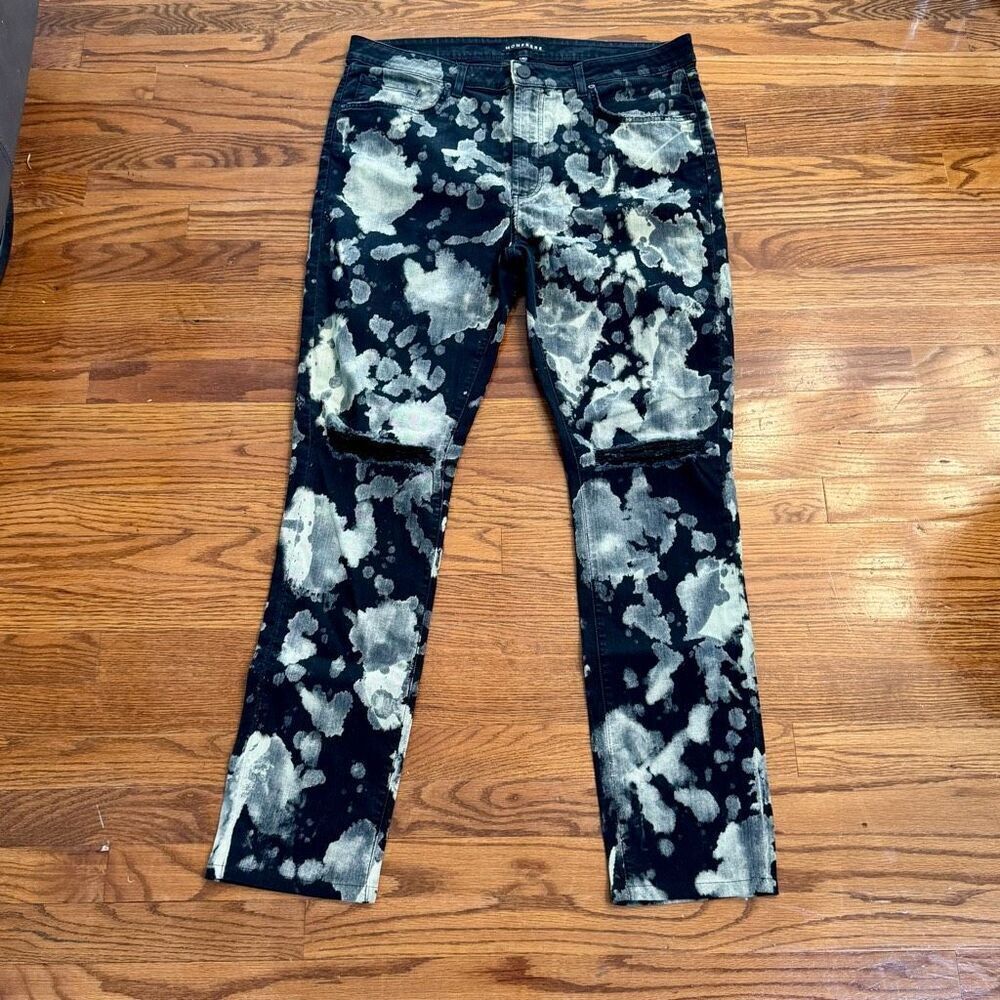 Monfrere Grayson Pants in Topanga Wash. black/cream. Size 38.